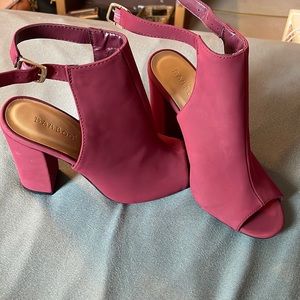 Burgundy Chunk Heel